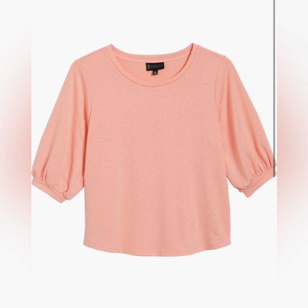 Bobeau Audre Puff Sleeve French Terry Top - XS